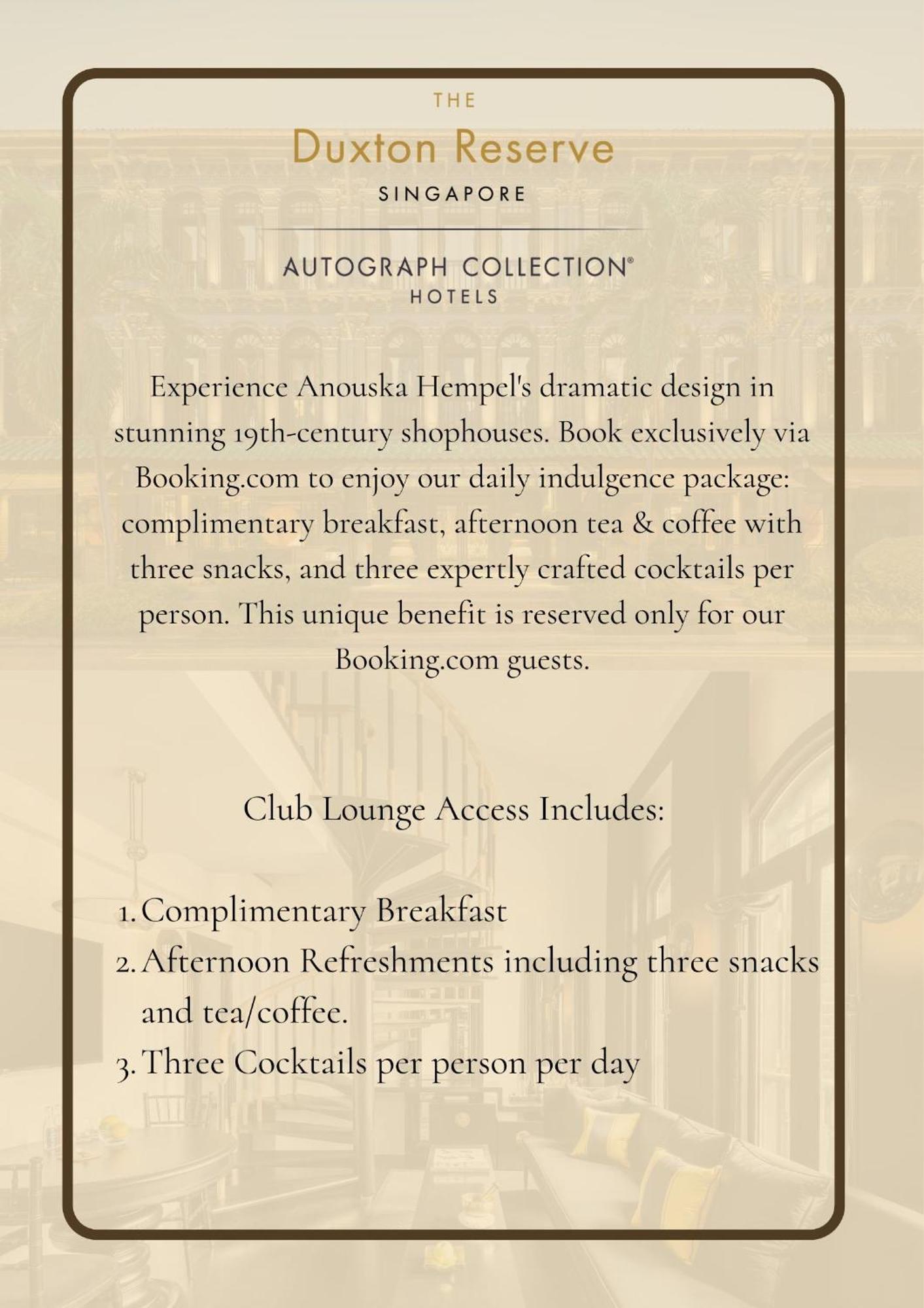 Hotel Duxton Reserve Singapore, Autograph Collection